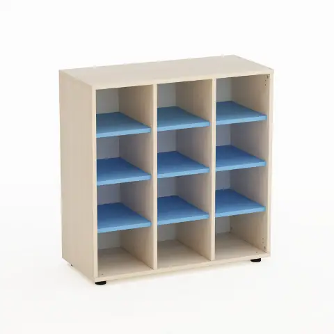 Mobile Kubò Betulla 12 Caselle H 90 Cm. Blu Orizzonte - Conforme CAM