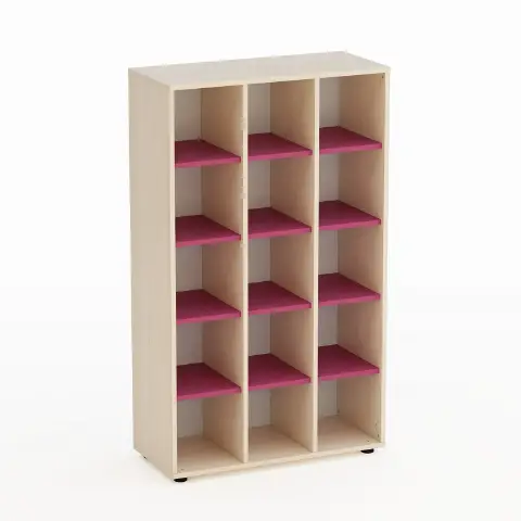 Mobile Kubò Betulla 15 Caselle H 150 Cm. Fucsia - Conforme CAM
