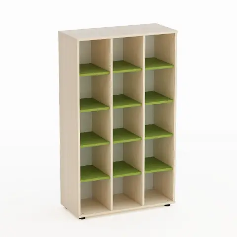 Mobile Kubò Betulla 15 Caselle H 150 Cm. Verde Kiwi - Conforme CAM