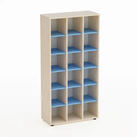 Mobile Kubò Betulla 18 Caselle H 180 Cm. Blu Orizzonte  - Conforme CAM