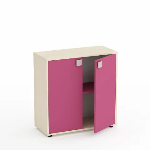 Kubò Birch Cabinet 2 Doors H 90 Cm. Fuchsia - CAM Compliant