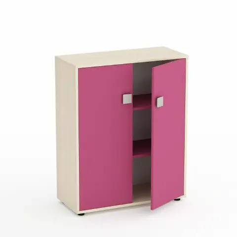 Mobile Scuola Infanzia Kubò Betulla 2 Ante H 110 cm. Fucsia - Conforme CAM