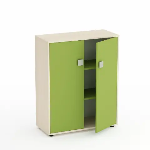 Mobile Scuola Infanzia Kubò Betulla 2 Ante H 110 cm. Verde Kiwi - Conforme CAM