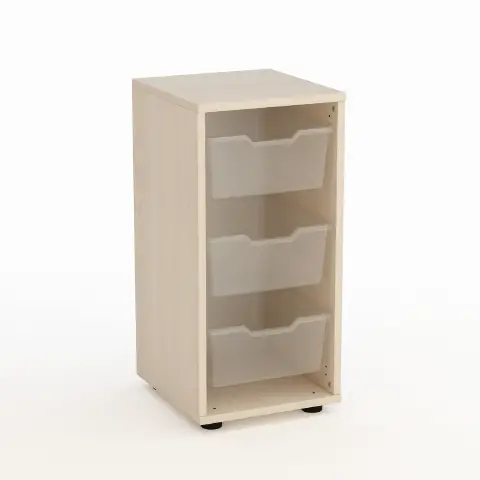 Mobile Scuola Kubò Betulla con 3 Tiretti Alti Altezza 75 cm. - Conforme CAM