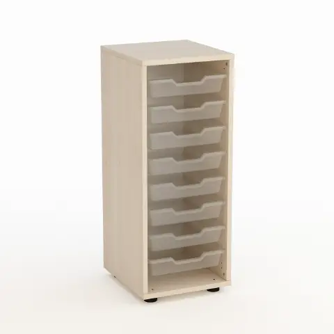 Kubò Birch School Cabinet with 8 Low Swivels Height 90 cm. - CAM Compliant