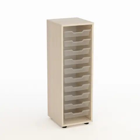 Mobile Scuola Kubò Betulla con 10 Tiretti Bassi Altezza 110 cm. - Conforme CAM