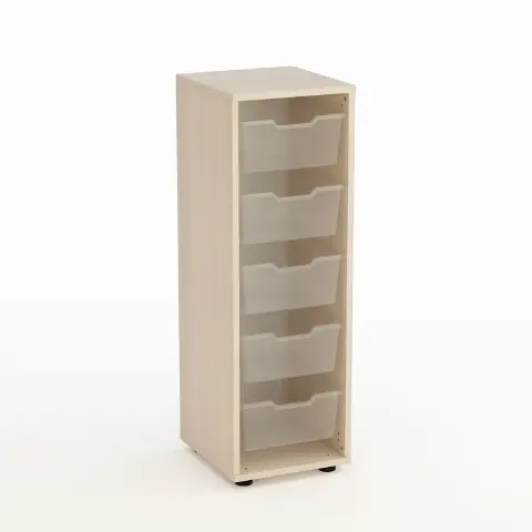 Mobile Scuola Kubò Betulla con 5 Tiretti Alti Altezza 110 cm. - Conforme CAM