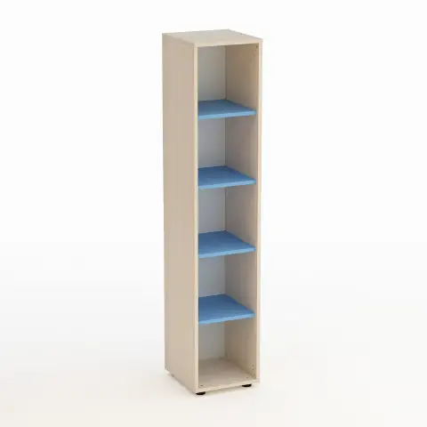 Mobile Kubò Betulla Colonna 5 Vani 180 Cm. Ripiani Blu Orizzonte - Conforme CAM