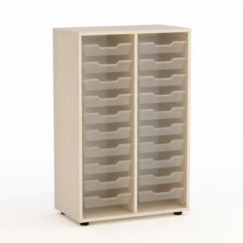 Mobile Scuola Kubò Betulla con 20 Tiretti Bassi Altezza 110 cm. - Conforme CAM