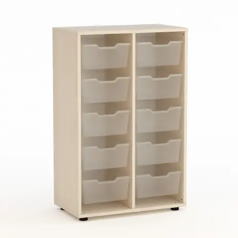 Mobile Scuola Kubò Betulla con 10 Tiretti Alti Altezza 110 cm. - Conforme CAM