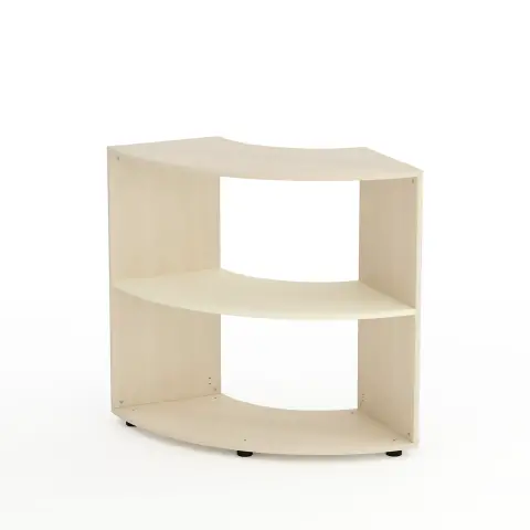 Mobile Scuola Kubò Betulla Curvo Angolare H 90 cm. Ripiani Magnolia - Conforme CAM