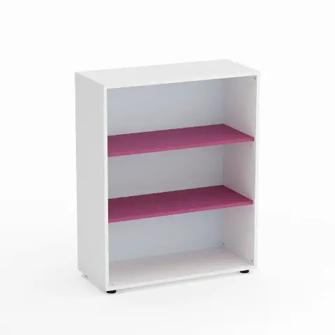 Mobile Scuola Kubò Bianco a Giorno H 110 cm. Ripiani Fucsia - Conforme CAM