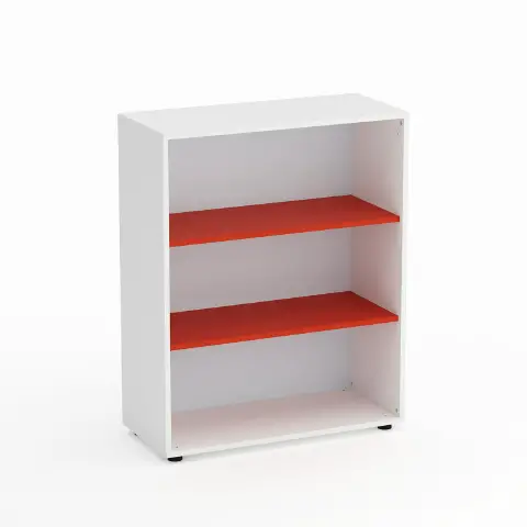 Mobile Scuola Kubò Bianco a Giorno H 110 cm. Ripiani Rosso - Conforme CAM