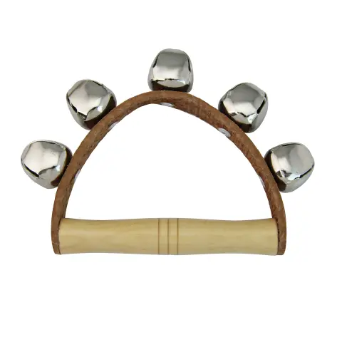 Wooden Crown Handle with 5 Rattles