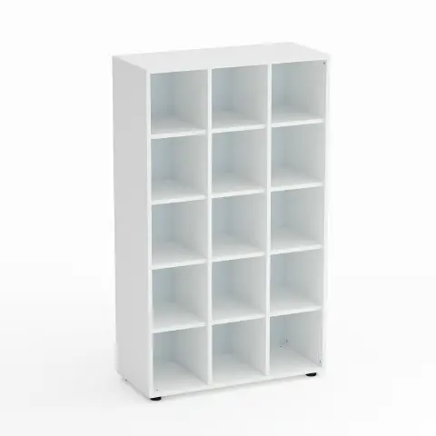 Mobile Scuola Kubò Bianco 15 Caselle H 150 cm. Ripiani Bianco - Conforme CAM