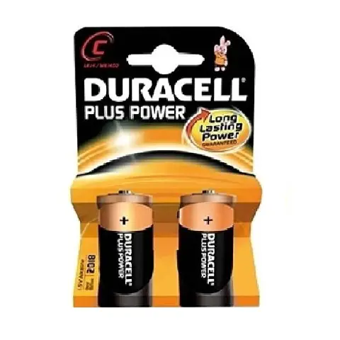 Duracell Pluspower Batteries 2 Pieces Half-Mouth (C)