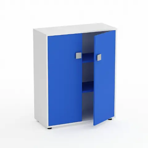 Mobile Scuola Kubò Bianco 2 Ante H 110 cm. Azzurro - Conforme CAM