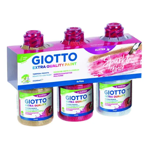 Tempera Giotto Glitter 250 ml. Set 3 Colori