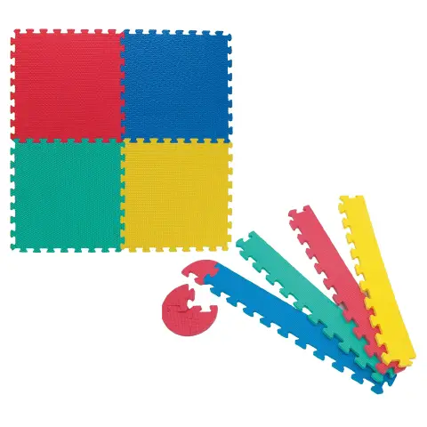 Set 4 Puzzle Mats in Eva Edges and Corners Multicolor 20x120 cm + borders