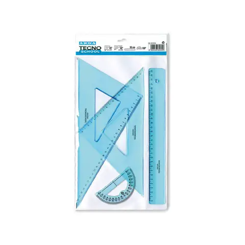 4 PCS TECNOSCHOOL DRAWING SET WITH SQUARES CM.30