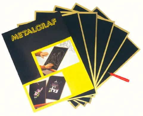 Metalgraf – Foglio Metallizzato per Scratch Art Creativa (25x35 cm) - confezione 5 pz