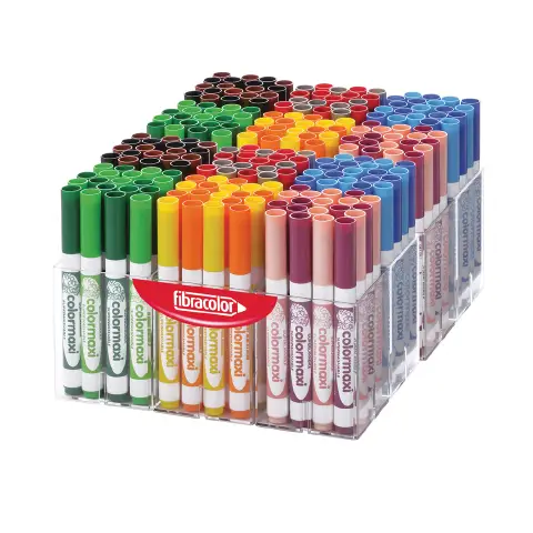 Fibracolor 240 Colormaxi Markers In 12 Colors Double Stroke 3-6 Mm