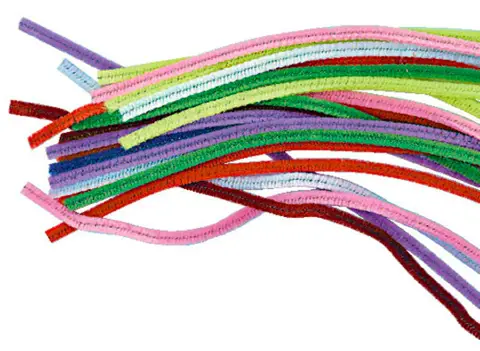 Fili di Ciniglia Colorata Assortita Lunghezza 30 cm. 48 Pezzi