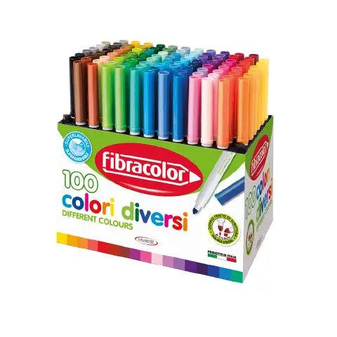 Fibracolor 100 Bilinea Markers In100 Different Colors