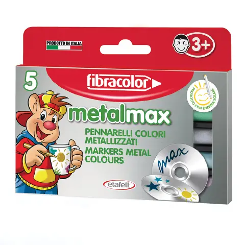 Pennarelli Metal Max Punta Grossa – 5 Colori