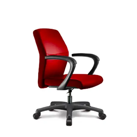 Elegance Armchair With Armrests - Red Fabric