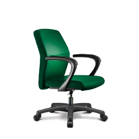 Elegance Armchair With Armrests - Green Fabric