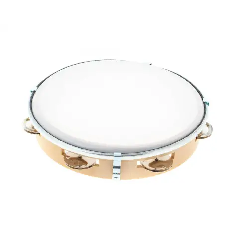 Tambourine Cm 27 Synthetic Leather mebrana adjustable tambourine with Saucers