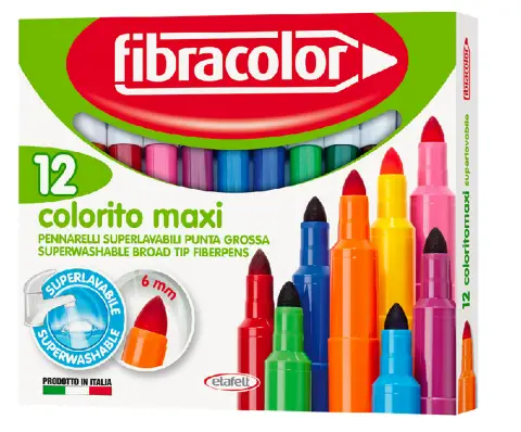 Fibracolor Colorful Maxi Markers Pieces12 Brown