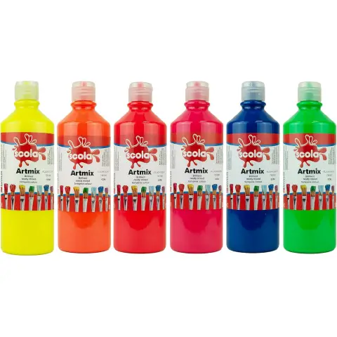 Fluo Ready Tempera 6 Colors 600ml