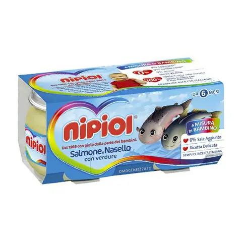 Homogenized Fish Nipiol gr. 80x2 Salmon and Hake Fillets with Vegetables