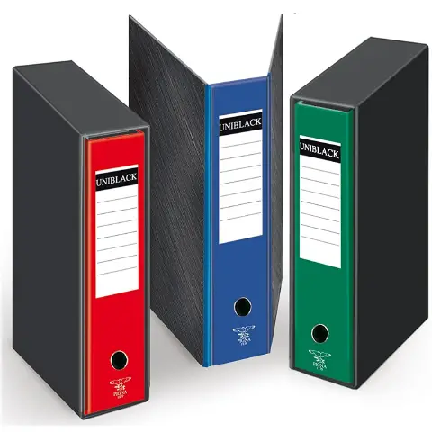 Registratore Archiviatore a Leva Pigna Uniblack - confezione 9 pz