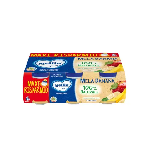 Omogeneizzato Mellin Frutta Mela e Banana - 6x100g
