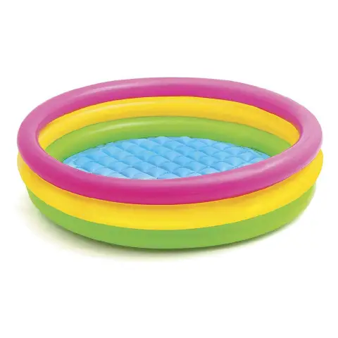 Intex Piscina 3 Anelli Gomfiabile Con Fondo Soft • Cm 114x25