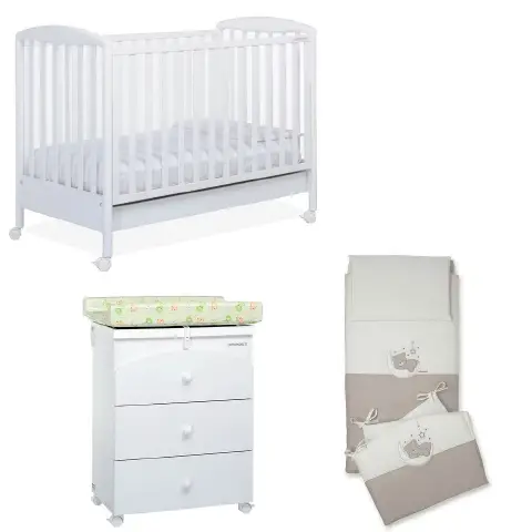 LUSY WHITE BED BATH AND COMFORTER KIT MY BEAR HONEY