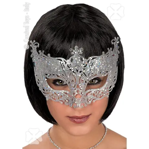 Mask with Silver Glitter in Pvc