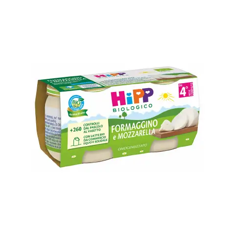 Hipp Omogenizzatp gr. 80x2 Formaggino and Mozzarella