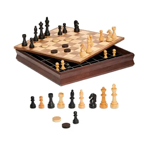 Wooden Chess-Dame container cm. 36
