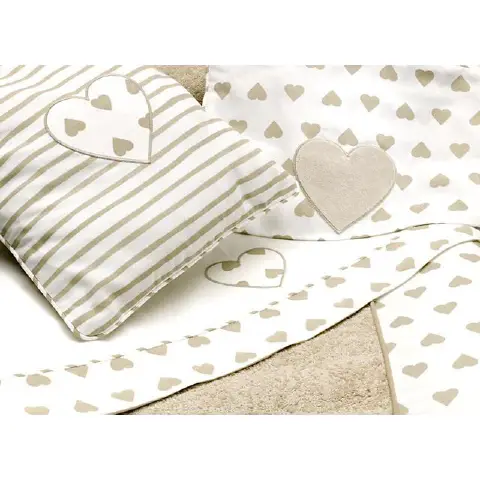 SET LENZUOLA CUORE 3 PEZZI BEIGE