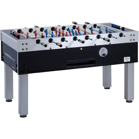 WORLD CHAMPION COIN OPERATED TABLE SOCCER WITH OUTGOING RODS, LONG PLAYING FIELD