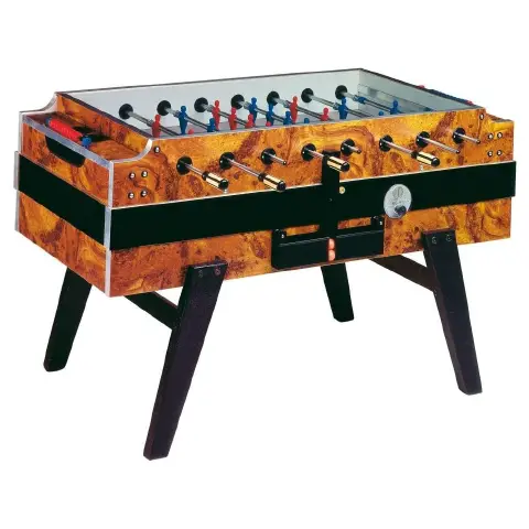 COIN-OPERATED INDOOR TABLE SOCCER WITH OUTGOING RODS