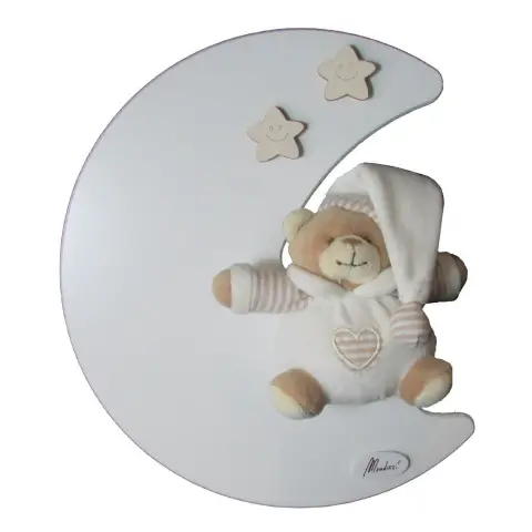 LUNA PICCOLA CON ORSO BEIGE IN STOFFA