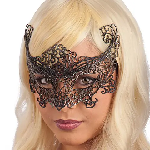 Black Plastic Mask W/Glitter