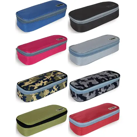 LARGE OVAL PEN CASE ASSORTED COLORS