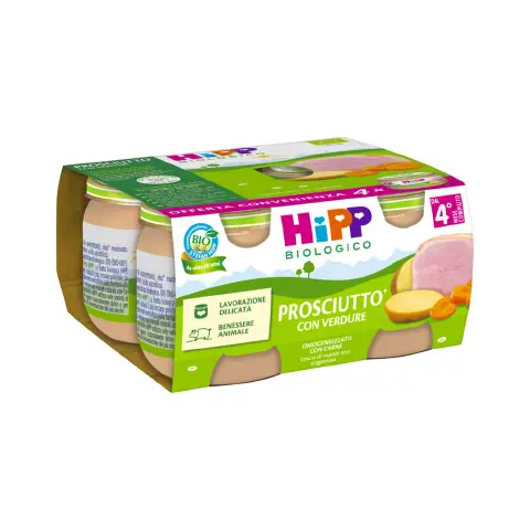 HiPP Homogenized Organic Meat with Ham and Vegetables - 4x80g
