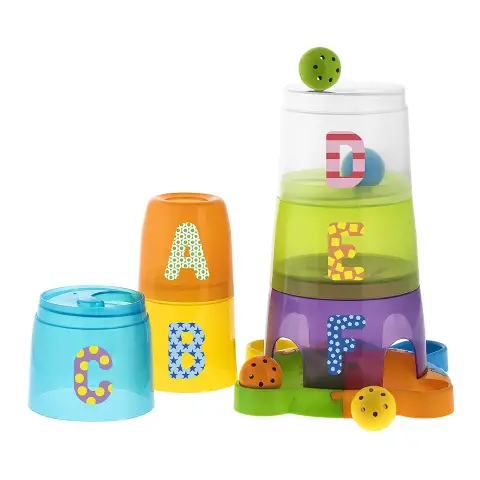 Chicco Stackable Tower Game with Balls, 6 Stackable Cups and 4 Balls